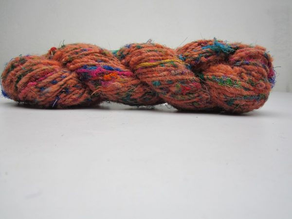 Recycle Silk Wool Yarn - Orange