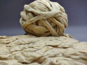 Recycled Sari Silk Sliver – Beige