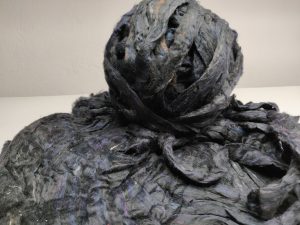Recycled Sari Silk Sliver – Black