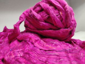 Recycled Sari Silk Sliver – Fuchsia