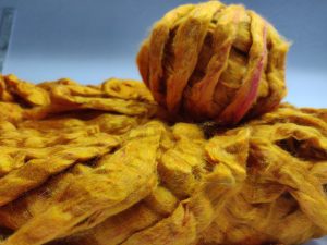 Recycled Sari Silk Sliver – Mustard