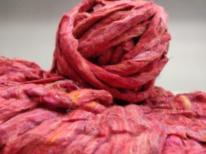 Recycled Sari Silk Sliver – Red