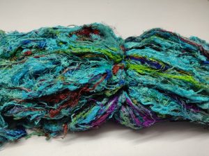 Recycled Sari Silk Fibre Batt – Turquoise