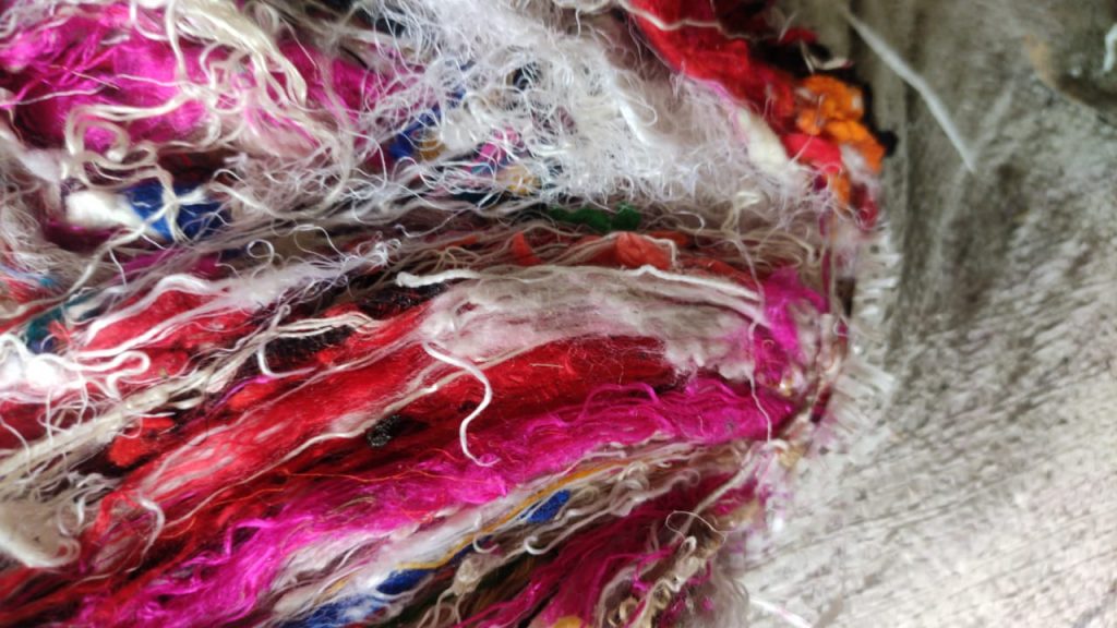 Recycled Sari Silk Fibre Batt – Multicolor