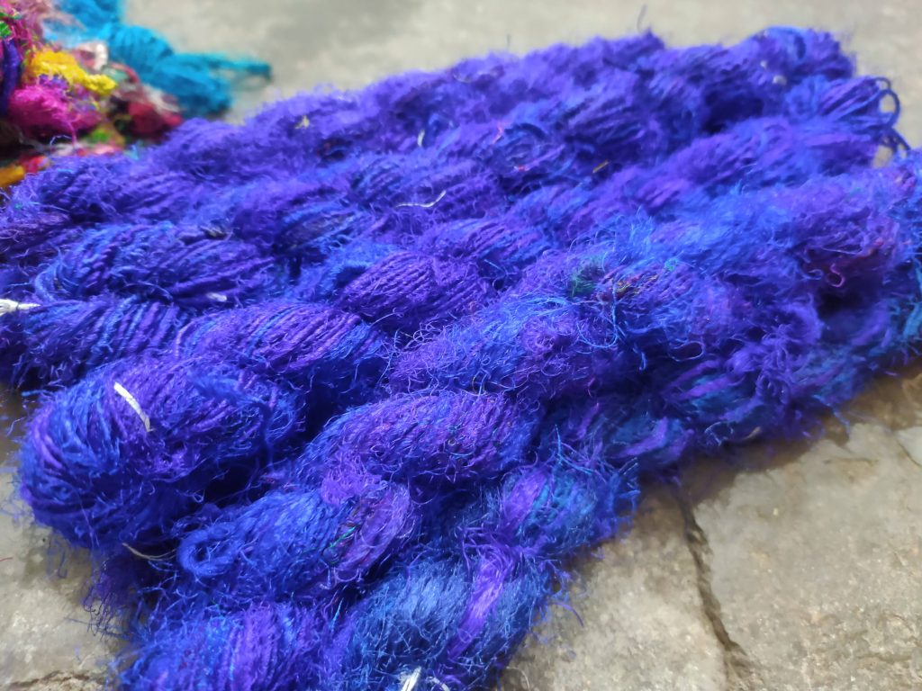 Recycled Sari Silk Yarn Premium – Indigo
